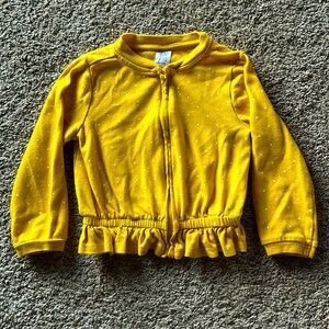 Yellow with white polka dot jacket